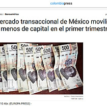 El mercado transaccional de Mxico moviliza un 45% menos de capital en el primer trimestre del ao